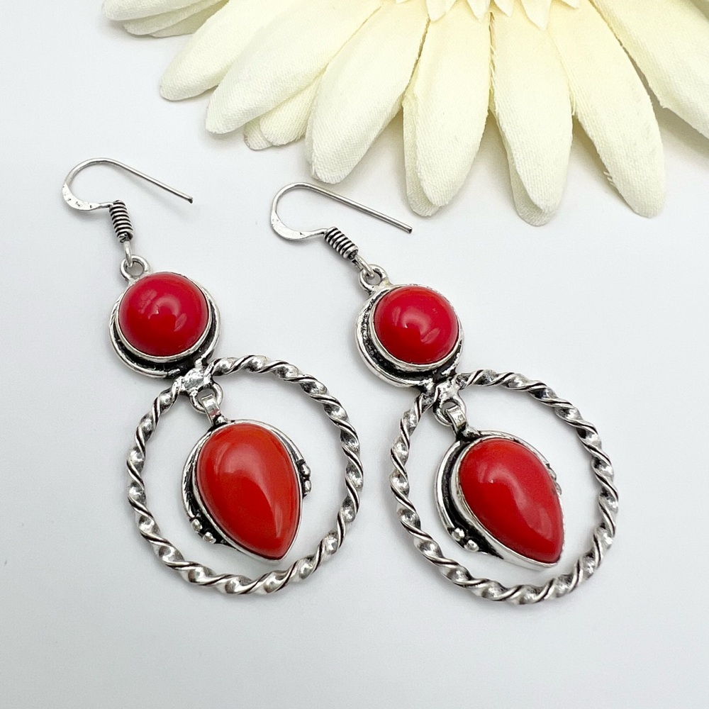 CORAL EARRINGS - Picture 8 of 14